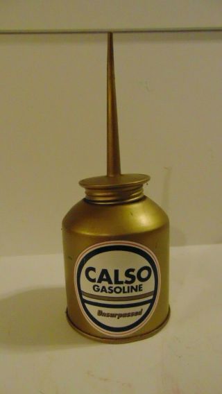 Calso Dad Vintage Pump Oil Can Gasoline Station Motor Garage Display