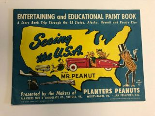Mr Peanut Planters 1950 Paint Book No Marks