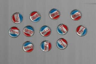 Vintage Cork Lined Soda Bottle Caps 12 Of Pepsi Cola 1950s 60s Cond