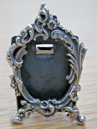 Gorgeous Hallmarked Sterling Silver Miniature Photo Frame Rococo Style