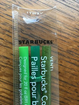 Starbucks Venti Replacement Straws 3 Pack 24oz Green Cold - To - Go Authentic
