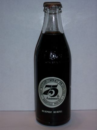 10 Oz Coca Cola Commemorative Bottle - 1975 75th Anniversary Nashville Ccbc