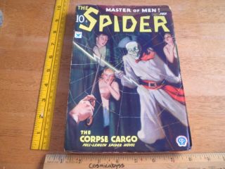 The Spider Master Of Men Pulp July 1934 Sexy Corpse Cargo