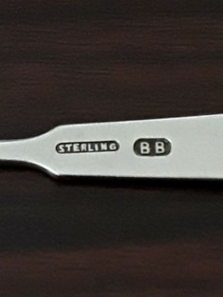 Vtg Sterling Silver.  925 Tea Strainer Spoon signed BB 5 3/8 