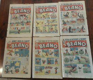 6 Early Beano Comics Issues No 914,  920 - 924 Jan 23rd - - Apr 2nd 1959