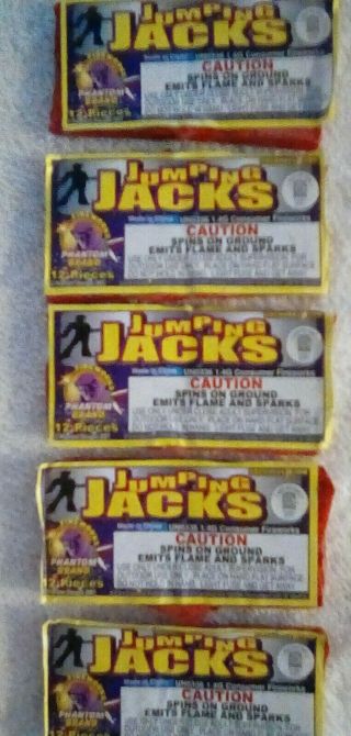 Firecracker Pack Labels 5 Pck Phantom Jumping Jacks 12s Near L@@k
