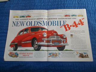 1931 Two Page Antique Oldsmobile Car Ad B44 Plane Cannon Bomber B50 Artillery