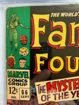 Fantastic Four 66 - CGC 4.  0 Off White - KEY ISSUE Part 1 of 2,  Origin Warlock 2