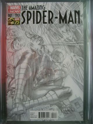 Spider - Man 1 Ross Sketch Cover Variant 1:300 CGC 9.  6 White 2014 2