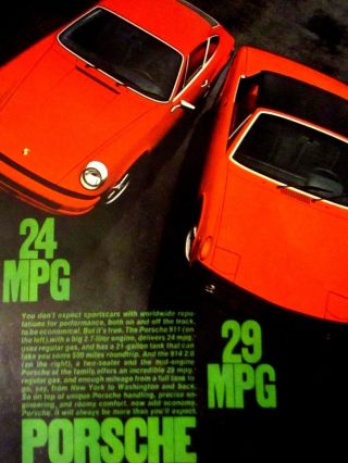 1974 Porsche 914 2.  0 & 911 Print Ad 8.  5 X 11 "