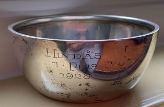 1927 Swedish Cats Paw Mark Silver Trophy Small Dish Bowl