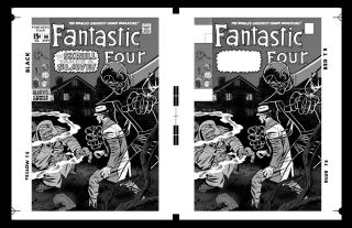 Jack Kirby Fantastic Four 90 Cover Rare Large Production Art Two Up