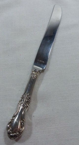 International Wild Rose Sterling 9 - 1/4 " Dinner Knife.  925 Silver Handle