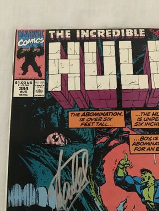 The Incredible Hulk Comic 384 Signed By Stan Lee In The Zone Authentics 3