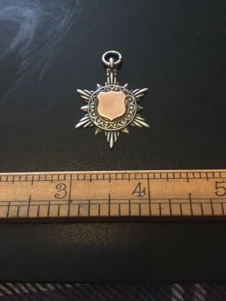 Vintage Solid Silver Watch Fob Medal