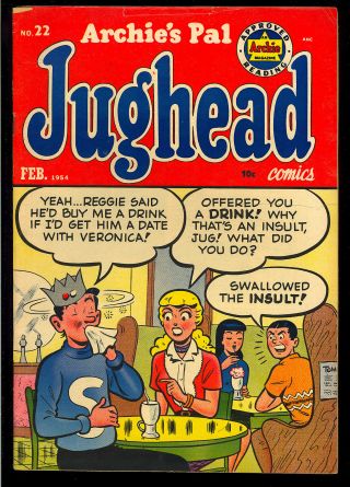 Archie’s Pal Jughead 22 Pre - Code Golden Age Teen Comic 1954 Fn -