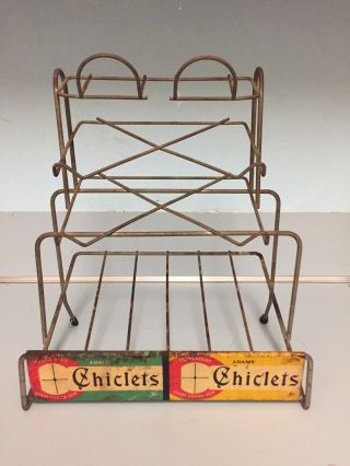 Vintage Chiclets Gum Advertising Counter Display Rack - 1950’s