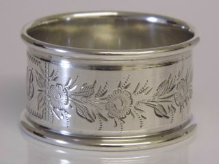 A Fine Antique Solid Sterling Silver Napkin Ring Birmingham 1913
