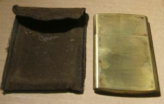 C1900 Solid Brass Calling Card Case With Velveteen Holder