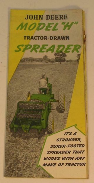 1946 John Deere Model H Tractor Drawn Spreader Brochure Farm Equipment Machinery