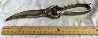 Antique Pruning Shears Scissors Coil Spring Locking Engraved Handle
