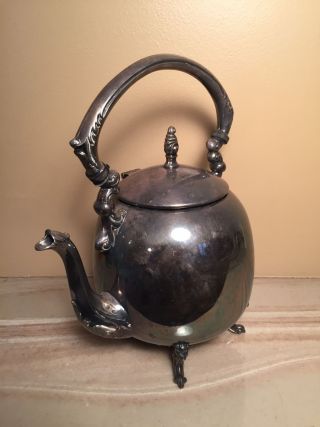 Sheridan Silver On Copper Silverplate Footed Tea Teapot Coffee