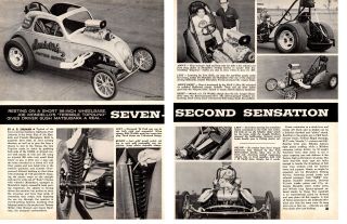 1948 Fiat Topolino Drag Racing / Joe Monedllo Orig 2 - Page Article / Ad