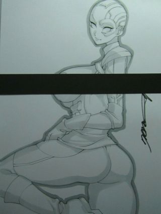 Nebula Girl Sexy Busty Sketch Pinup - Daikon Art