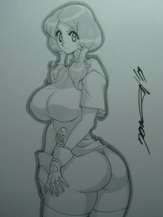 Videl Dragon Ball Girl Sexy Busty Sketch Pinup - Daikon Art