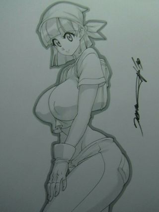 Pan Dragon Ball Girl Sexy Busty Sketch Pinup - Daikon Art