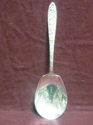 Silverplate National Silver Narcissus Cassrole Spoon 8 3/8 " W/reverse Design Nm