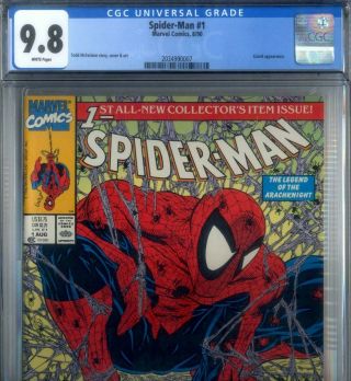 Primo: Spider - Man 1 Nm/mt 9.  8 Cgc Regular Cover Mcfarlane 1990 Marvel Comics