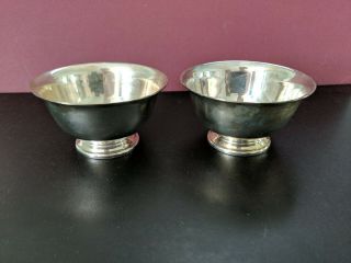 Reed & Barton Paul Revere Silver Plated Small Bowls 3.  5 " Set Of 2