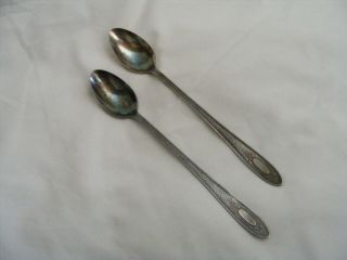 2 Iced Tea Spoons Monroe Vassar National Silver Co.  Samuel E.  Bernstein 1930 