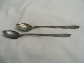 2 Iced Tea Spoons Monroe Vassar National Silver Co.  Samuel E.  Bernstein 1930 ' s 3