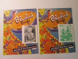 Vintage Bluebird Briefs (2) Company Magazines For Bluebird Pie Company