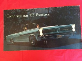 1963 Pontiac " Catalina Grand - Prix Star - Chief Bonneville Safari " Dealer Brochure