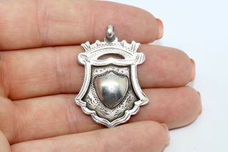 A Antique C1920 ' s Sterling Silver 925 Fob Medal Pendant 13999 4