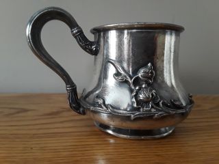 Forbes Silverplate Art Noveau Drinking Cup Monogram Lovely Piece