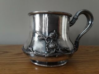 Forbes Silverplate Art Noveau Drinking Cup Monogram Lovely Piece 2