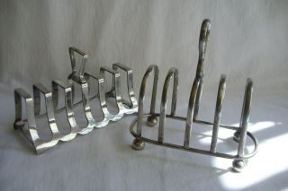 Two Vintage Silver Plated Epns Toast Racks.