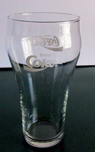 Vtg Coca Cola Fountain Glass Enjoy Coke W Ribbon Clear Bell Shape 6 " X 3 " Libby