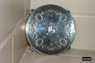 Vintage Reed Barton 149 Silverplate Footed Teapot Trivet 6 " Hot Plate Ornate " B "