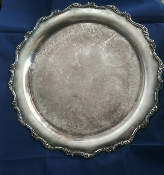 Vintage Webster Wilcox International Silver Plate American Rose Tray 15 Inches