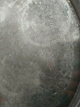 Vintage Webster Wilcox International Silver Plate American Rose Tray 15 inches 3