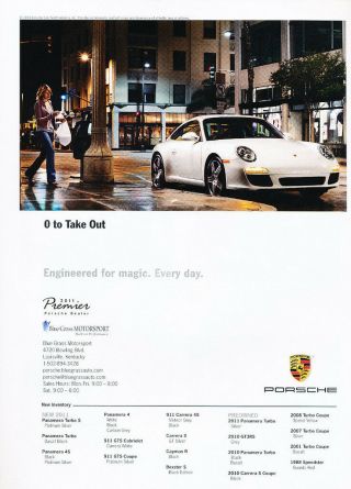 2011 Porsche 911 - 0 To Take Out - Classic Vintage Advertisement Ad H67