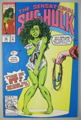 Sensational She - Hulk 40 Marvel Comics John Byrne Naked Nude Cover Jump Rope Gag