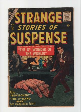 Strange Stories Of Suspense 16 Vintage Marvel Atlas Pre - Hero Scifi Final Issue