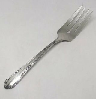 VTG 1936 Silverplate WM A Rogers Meadowbrook Heather Pattern Salad Fork No Mono 2