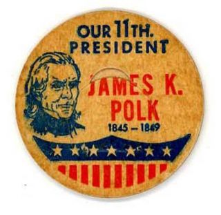 James K.  Polk 11th President 48mm Milk Bottle Cap